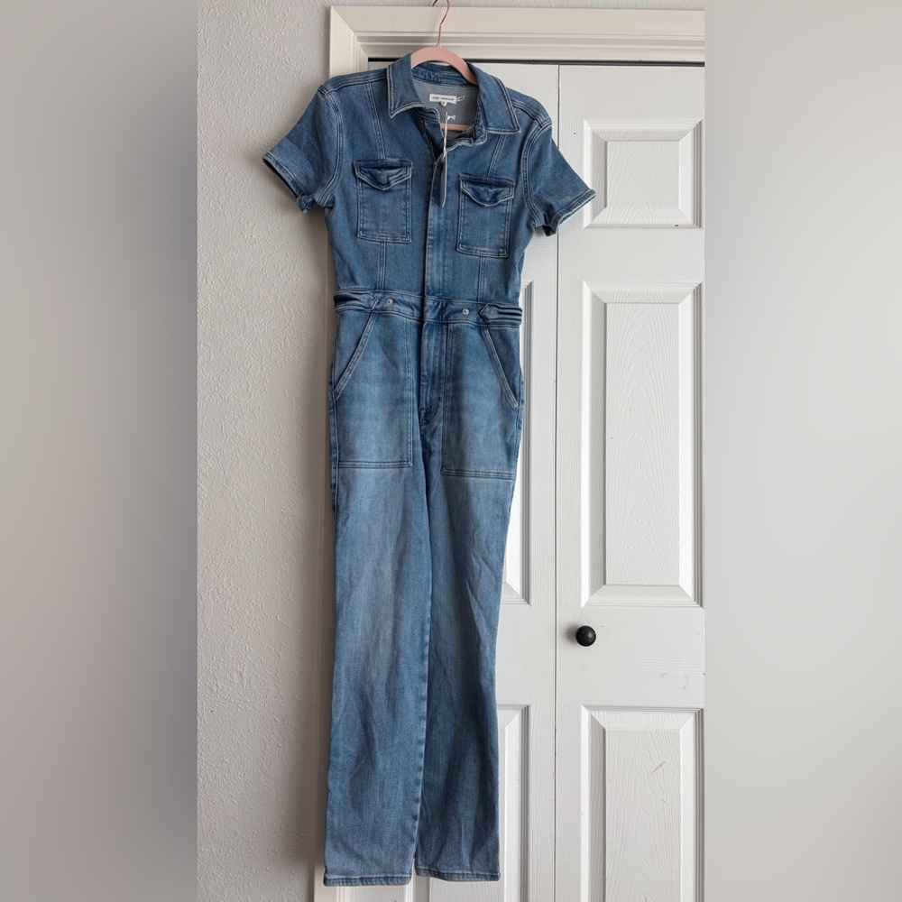 Good American: Fit for success denim jumpsuit Blue 274 - Picture 4 of 13